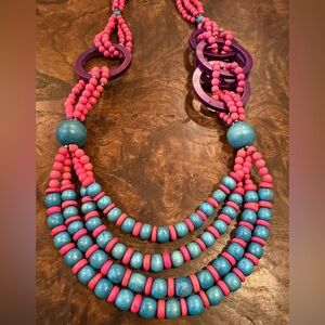 Vintage Multi-Strand Wooden Necklace